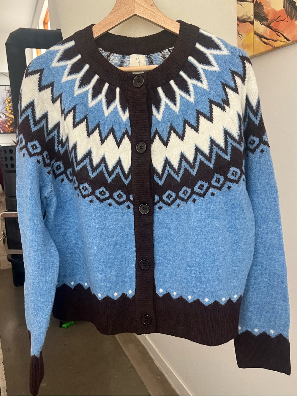 NWT Joie Fair Isle Knit Cardigan
